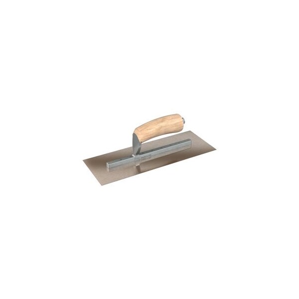 Razor Stainless Steel Finishing Trowel - Square End - 11-1/2" x 4-1/2" with Camel Back Wood Handle